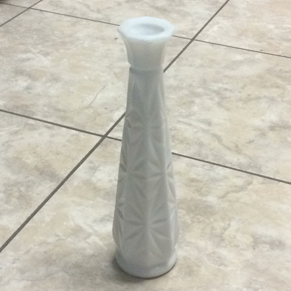 Vintage milk glass bud vase